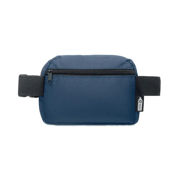Geanta din poliester 300d rpet bleumarin cu fermoar negru si curea reglabila din nylon pentru talie