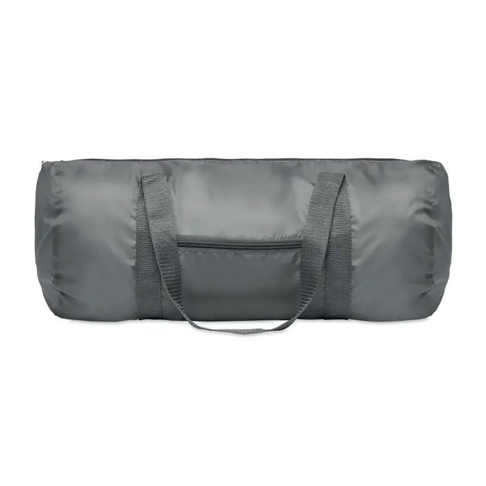 Geanta duffle 190t rpet 20l gri cu mânere din material consolidat și buzunar frontal cu fermoar
