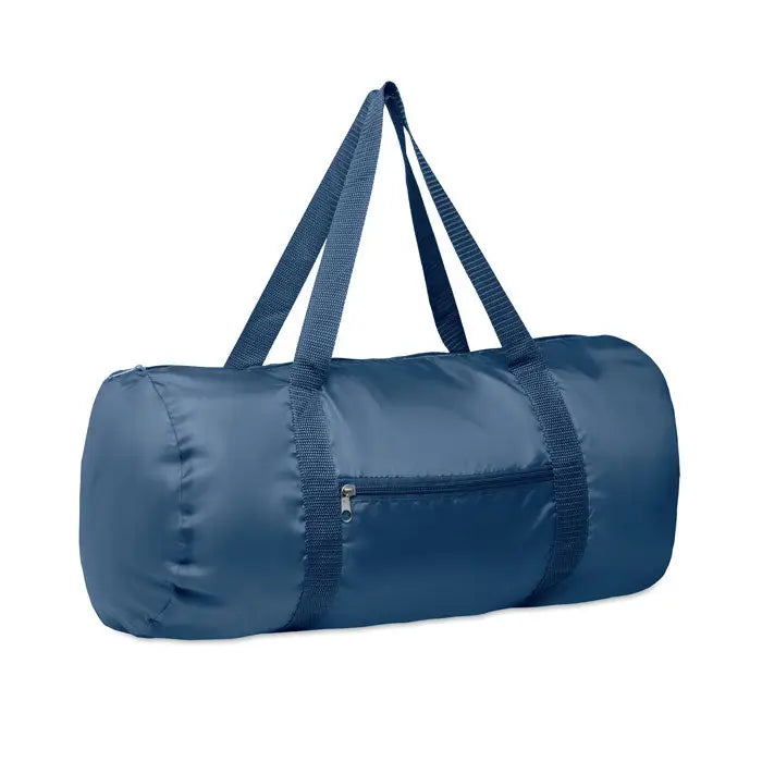 Geanta duffle 190t rpet 20l albastru navy cu manere din material intarit si buzunar frontal cu fermoar