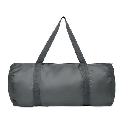 Geanta duffle 190t rpet 20l gri inchis cu design cilindric si curele intarite din material rezistent