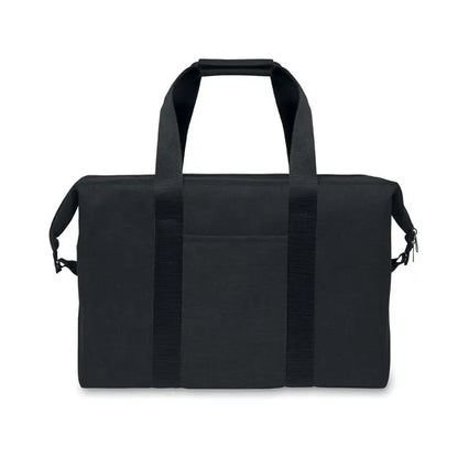 Geanta frigorifica 300d rpet 3l neagra din material textil durabil cu manere rezistente si fermoare laterale