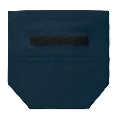 Geanta frigorifica din bumbac reciclat albastru inchis cu bretea neagra cu velcro pentru inchidere usoara
