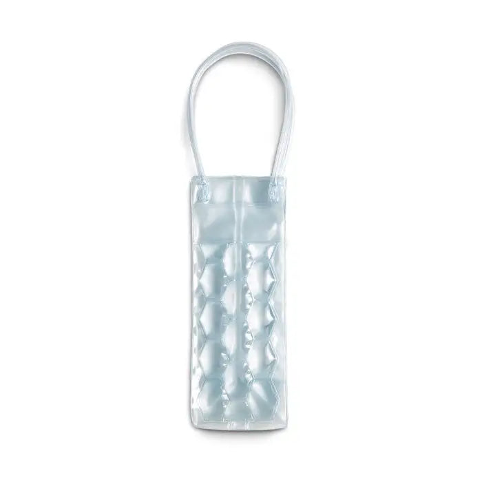 Geanta frigorifica pvc transparenta cu model tip diamant si maner tip bucla din plastic translucid clar