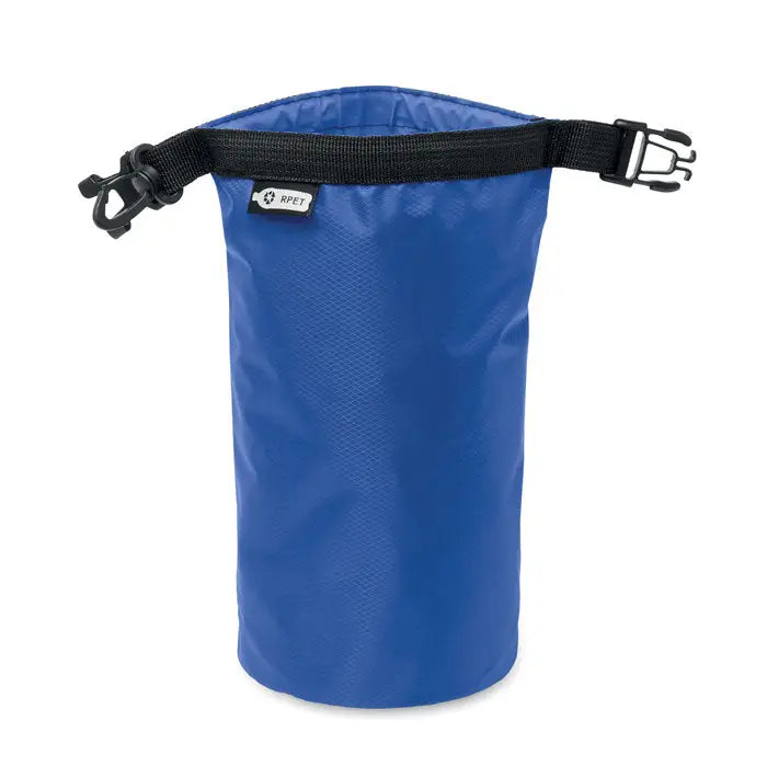 Geanta impermeabila albastra 210t rpet 1,5l cu bretea si catarama neagra, rezistenta la apa