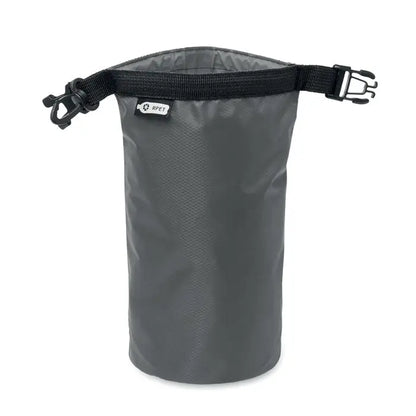 Geanta impermeabila 210t rpet 1,5l gri cu bretea neagra si inchidere cu catarama din material usor rezistent la apa