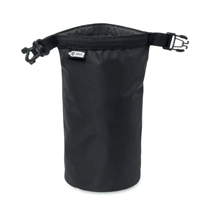 Geanta impermeabila 210t rpet neagra cu capac rulabil si bretea reglabila pentru utilizare in aer liber