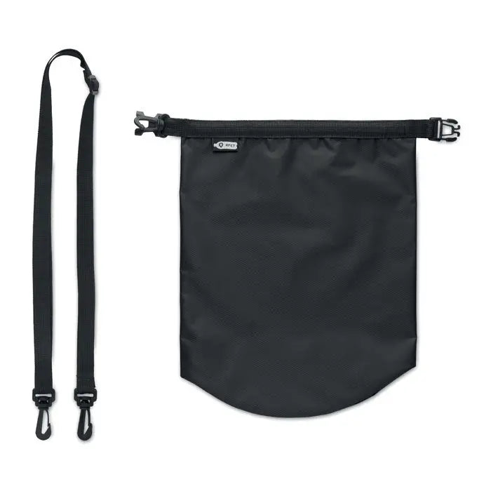 Geanta impermeabila neagra 5l din material 210t rpet cu curea ajustabila si inchidere cu catarama