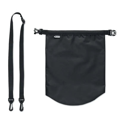 Geanta impermeabila neagra 5l din material 210t rpet cu curea ajustabila si inchidere cu catarama