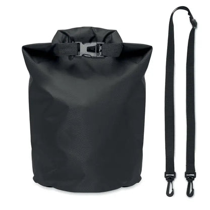 Geanta impermeabila neagra 210t rpet 5l cu sistem roll-top, bretea ajustabila si catarama metalica