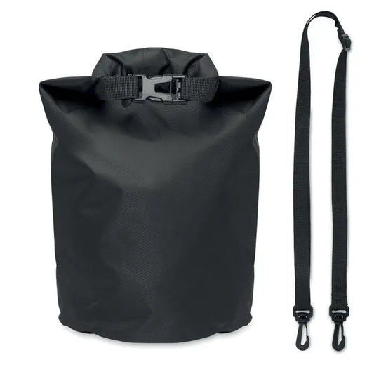 Geanta impermeabila neagra 210t rpet 5l cu sistem roll-top, bretea ajustabila si catarama metalica