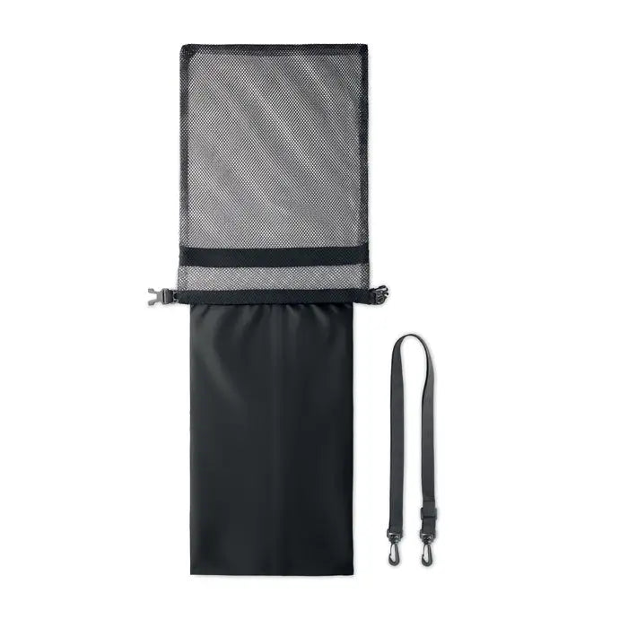 Geanta impermeabila 6l neagra din plasa si nylon cu curea ajustabila pentru organizarea lucrurilor in timpul calatoriei