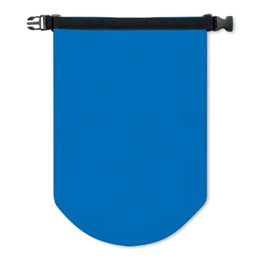 Geanta impermeabila pvc 10l albastra cu curea reglabila neagra si catarama din material rezistent