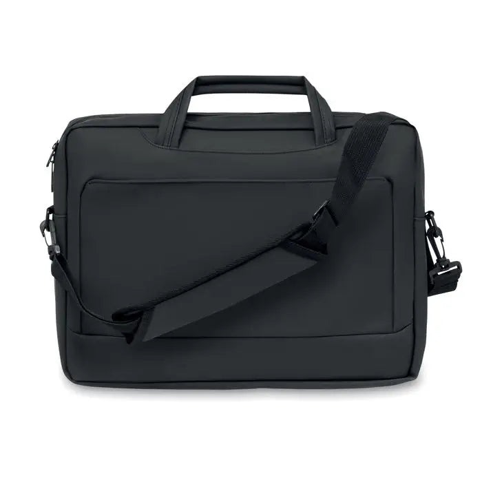 Geanta laptop de 15 inchi neagra cu design minimalist si bretea ajustabila pentru umar