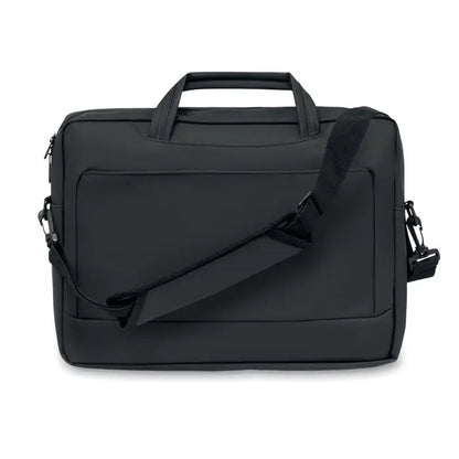 Geanta laptop de 15 inchi neagra cu design minimalist si bretea ajustabila pentru umar