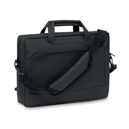 Geanta laptop de 15 inchi neagra cu design minimalist si bretea reglabila pentru umar