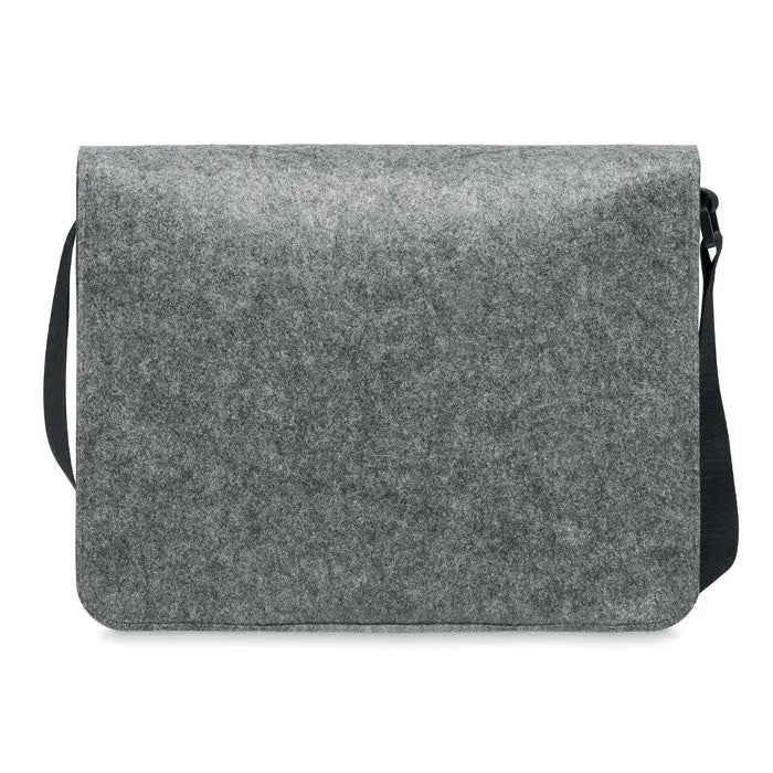 Geanta laptop din fetru rpet gri cu bretea neagra reglabila messenger pentru utilizare zilnica