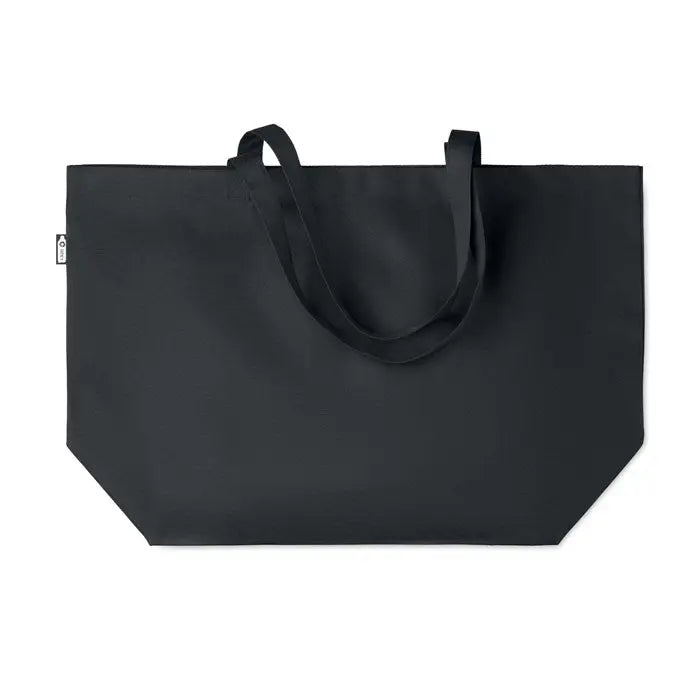 Geanta mare de cumparaturi neagra din 600d rpet cu manere rezistente si design minimalist