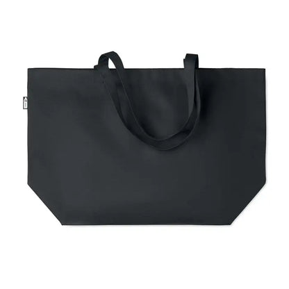 Geanta mare de cumparaturi neagra din 600d rpet cu manere rezistente si design minimalist