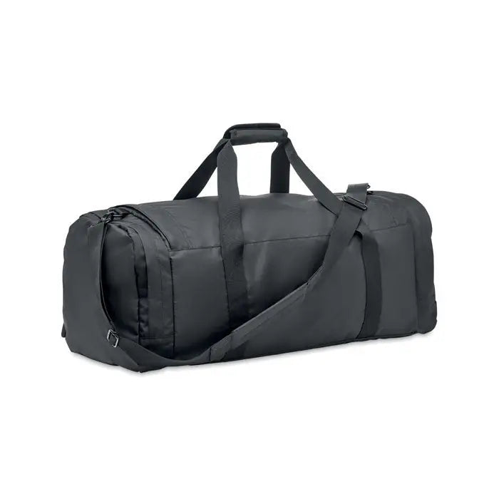 Geanta mare de sport din 300d rpet neagra cu manere rezistente si bretea detasabila pentru umar