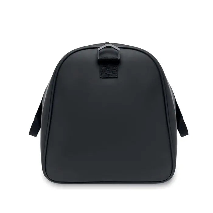Geanta moale pu neagra din nylon cu fermoar superior si bretele duble pentru umar