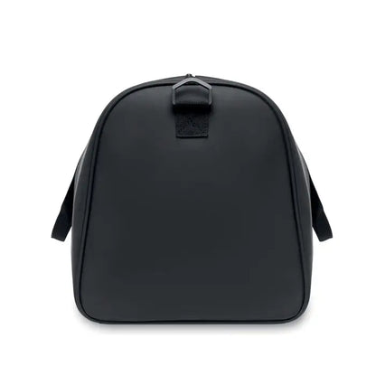Geanta moale pu neagra din nylon cu fermoar superior si bretele duble pentru umar