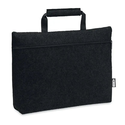 Geanta pentru laptop neagra din fetru rpet cu maner superior si fermoar pentru inchidere sigura