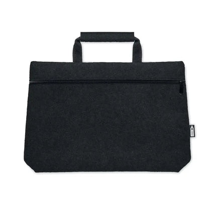 Geanta pentru laptop neagra din fetru rp et cu maner superior si inchidere cu fermoar
