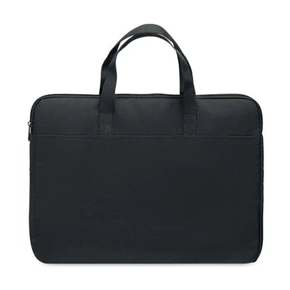 Geantă pentru laptop de 15 inci neagră din material rezistent cu mânere întărite pentru transport facil