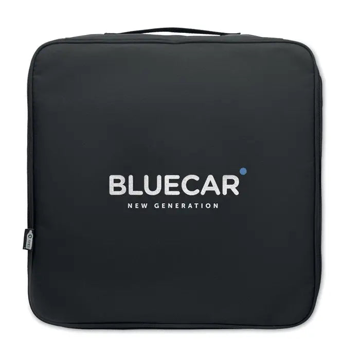 Geanta pentru telecabina neagra bluecar noua generatie din material 600d rpet cu logo alb si fermoare detaliate