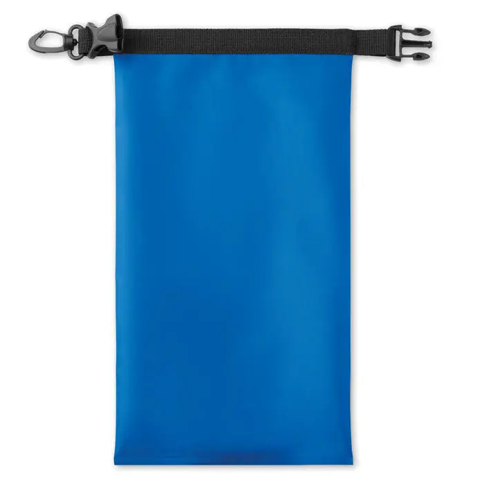 Geanta pvc rezistenta la apa mica albastra cu bretea si catarama neagra din material impermeabil