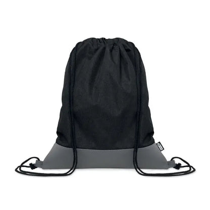 Geanta rpet pu cu snur 2 tonuri neagra cu baza gri contrastanta si snururi negre pentru purtare usoara