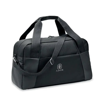 Geanta sport 300d ripstop neagra cu manere din material rezistent si design minimalist impecabil