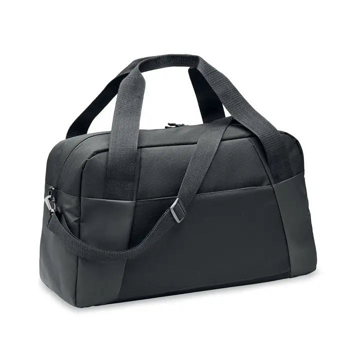 Geanta sport 300d ripstop neagra cu manere rezistente din material textil si bretea de umar detasabila