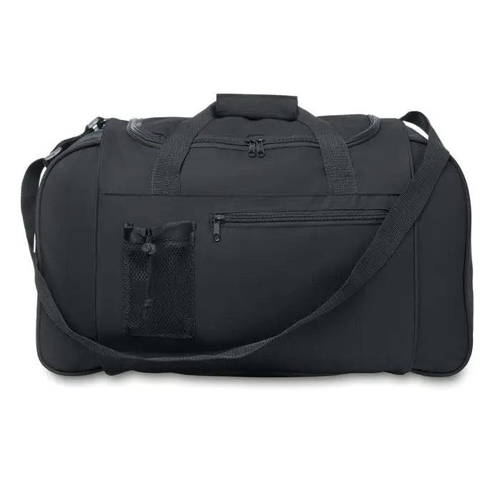 Geantă sport 600D neagră din nylon cu mânere întărite și curea de umăr detașabilă