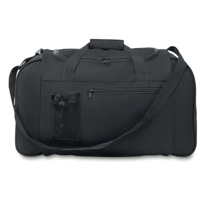 Geantă sport 600D neagră din nylon cu mânere întărite și curea de umăr detașabilă