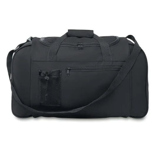 Geantă sport 600D neagră din nylon cu mânere întărite și curea de umăr detașabilă
