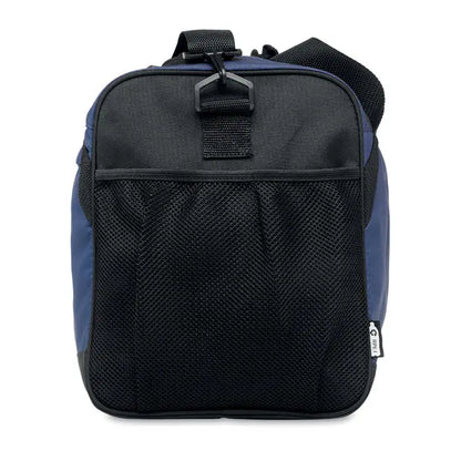 Geanta sport 600d rpet neagra cu bleumarin cu panou frontal de plasa din material rezistent