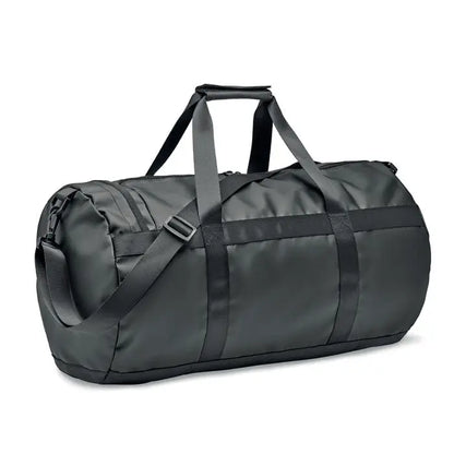 Geanta sport din prelata 50c neagra cu design minimalist si curele intarite pentru rezistenta sporita