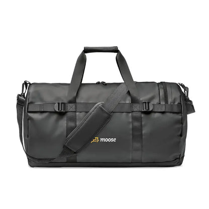 Geanta sport din prelata 50c neagra cu bretele intarite si finisaj durabil din material rezistent