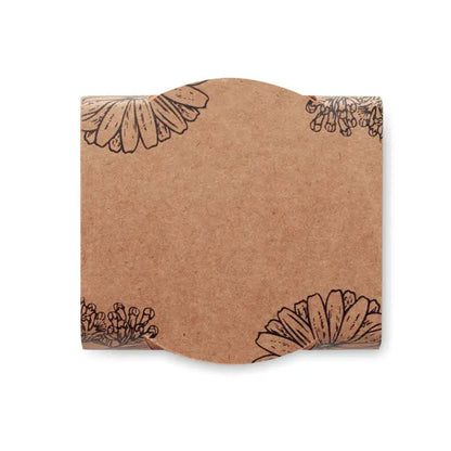 Notepad din hartie kraft maro cu ilustratii florale negre pe margini pentru ghiveci de teracota nu ma uita