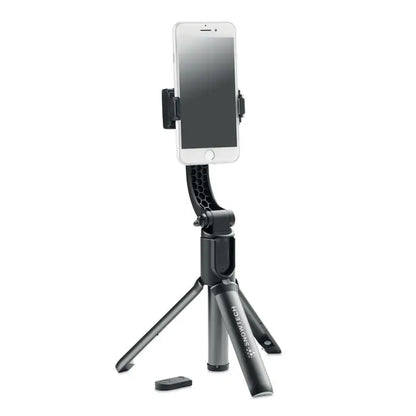 Gimbal suport smartphone negru și argintiu snowtech cu trepied și suport pentru telefon alb