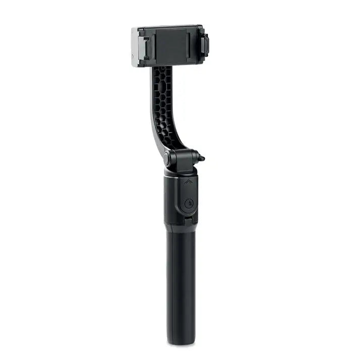 Gimbal suport smartphone negru cu grip texturat din material rezistent pentru stabilizarea telefonului mobil