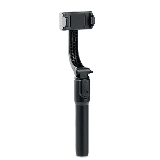 Gimbal suport smartphone negru cu grip texturat din material rezistent pentru stabilizarea telefonului mobil