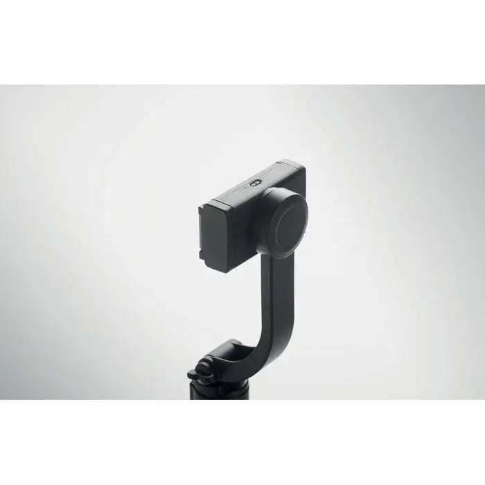 Stabilizator gimbal negru pentru smartphone cu suport compact si design ergonomic pentru filmari stabile