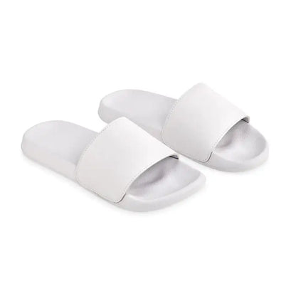 Glisoare anti alunecare mărimea 36 37 sandale albe tip slide cu talpă moale din cauciuc și design minimalist