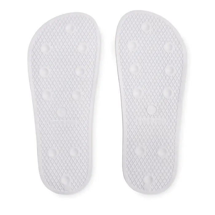 Glisoare anti-alunecare marimea 36/37 flip-flops albi din cauciuc cu talpa texturata si gripuri rotunde ridicate