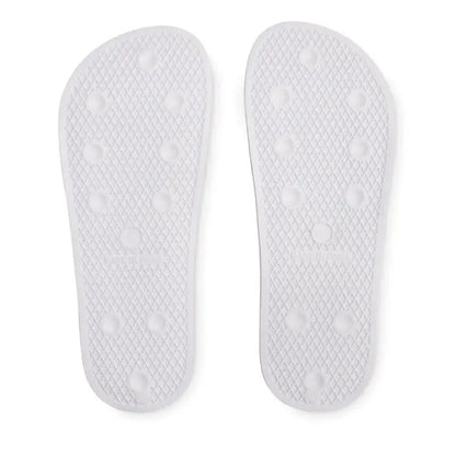 Glisoare anti-alunecare marimea 36/37 flip-flops albi din cauciuc cu talpa texturata si gripuri rotunde ridicate