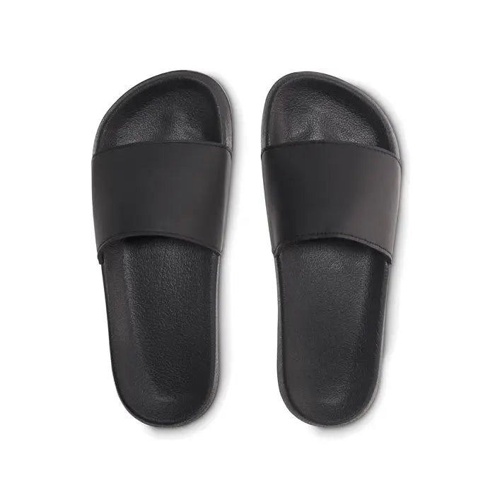 Glisoare anti-alunecare mărimea 36/37 sandale tip slide negre din cauciuc cu design minimalist simplu