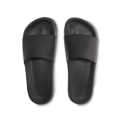 Glisoare anti-alunecare mărimea 36/37 sandale tip slide negre din cauciuc cu design minimalist simplu