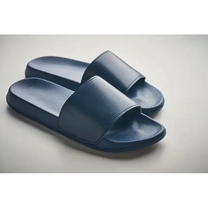 Navy blue slide sandals cu bareta neteda din piele ecologica si talpa cauciuc antialunecare marimea 36/37